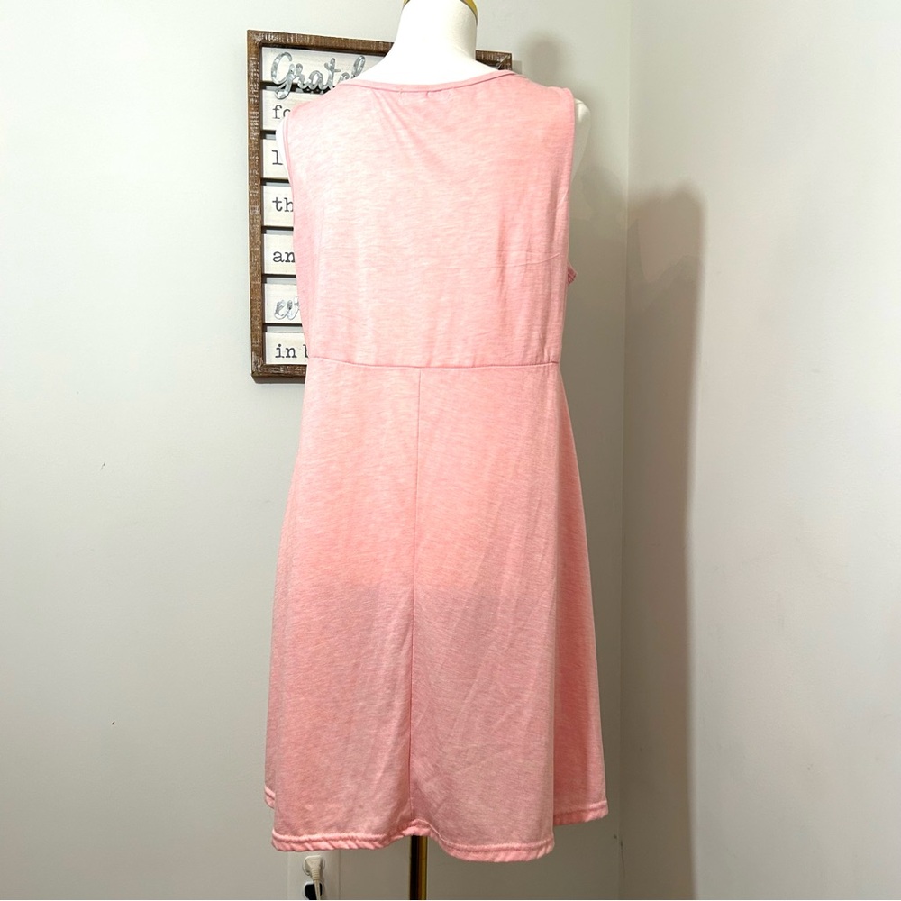 NWOT Rosegal Pink Floral Embroidery Tank Top 1X - size 16 Sleeveless Faux Wrap - Picture 5 of 9